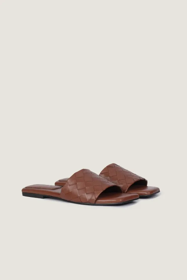 Cavendish Square Leather Flat Mules – Brown – view 4