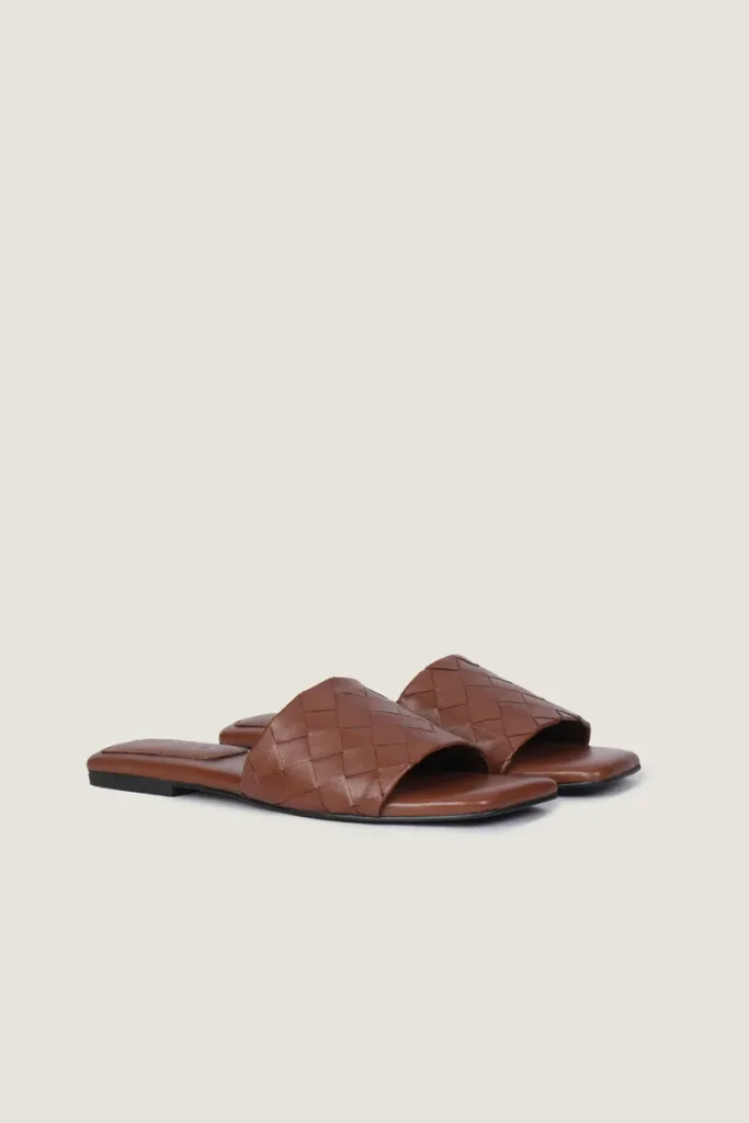 Cavendish Square Leather Flat Mules – Brown – view 4