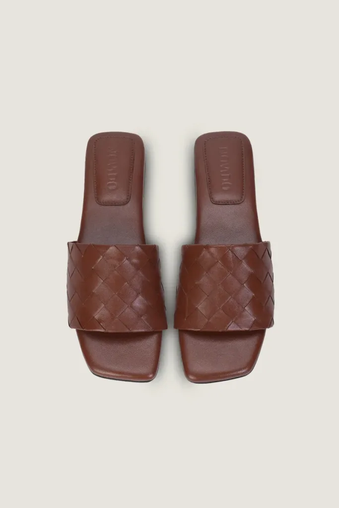 Cavendish Square Leather Flat Mules – Brown – view 5
