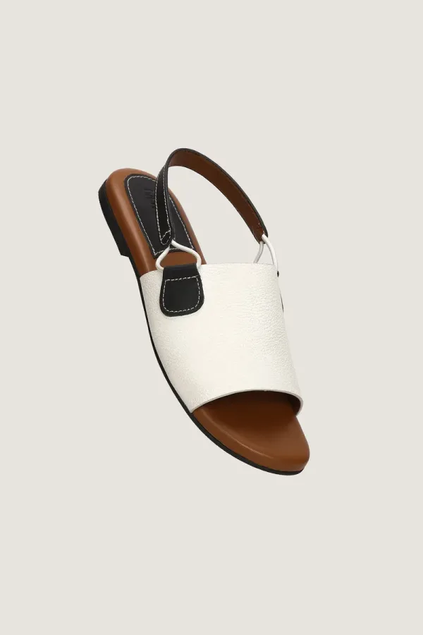 Eaton Square Ankle-Strap Leather Sandals – White – view 2