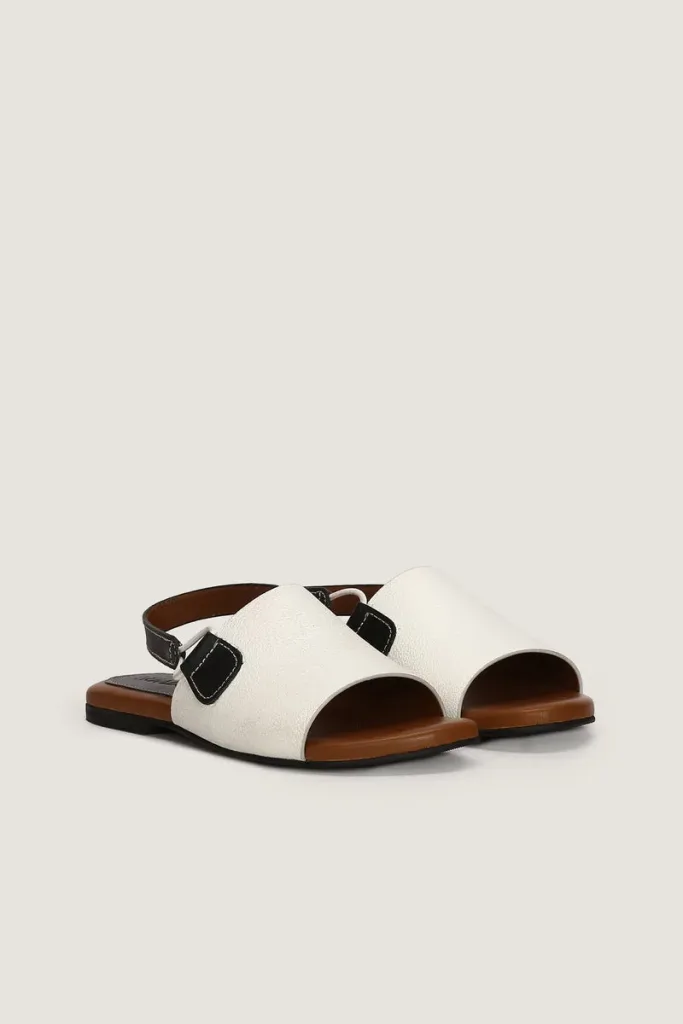 Eaton Square Ankle-Strap Leather Sandals – White – view 4