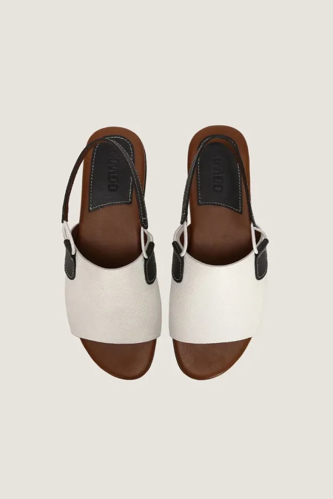 Eaton Square Ankle-Strap Leather Sandals – White – view 5