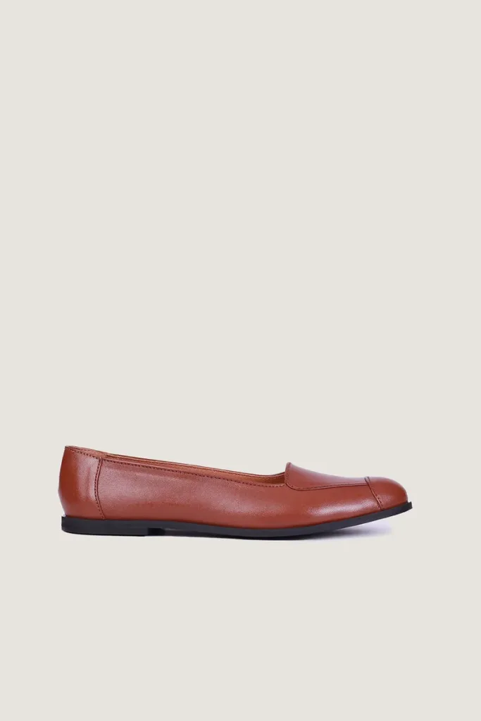 Golden Square Leather Flats – Tan – view 3