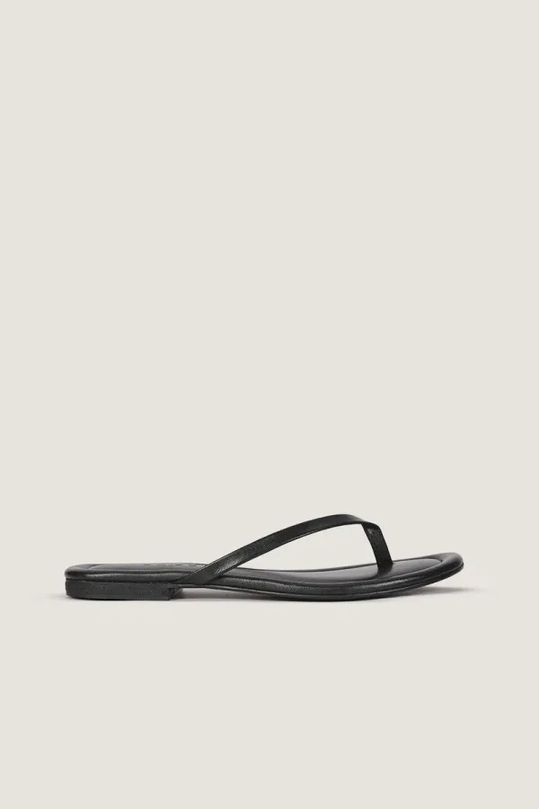 Gordon Square Leather Flip Flops – Black – view 2