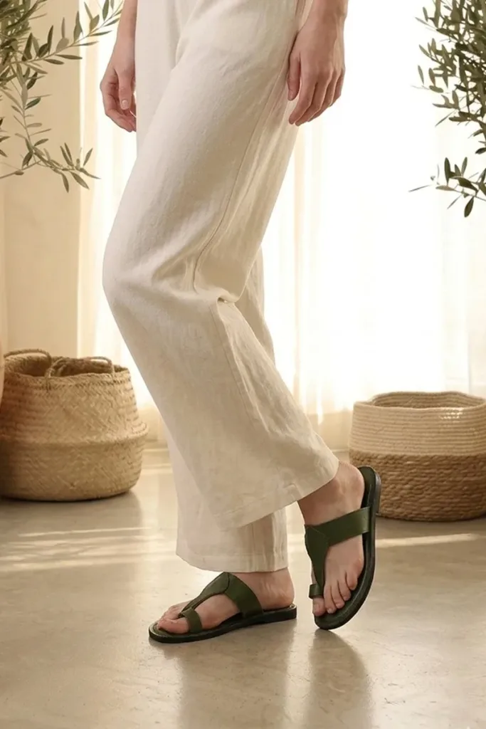 Montagu Square Kolhapuri Sandals – Green – view 1