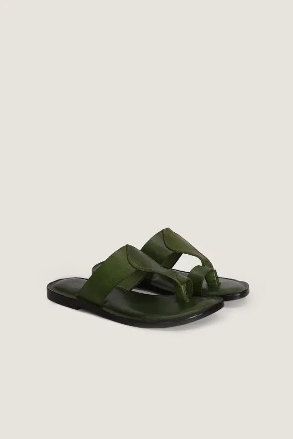 Montagu Square Kolhapuri Sandals – Green – view 4