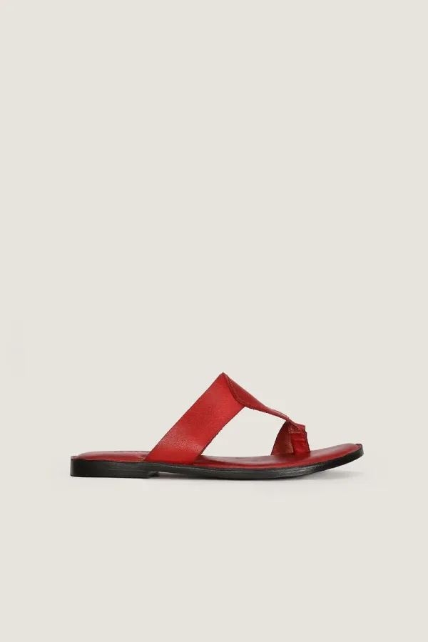 Montagu Square Kolhapuri Sandals – Red – view 3