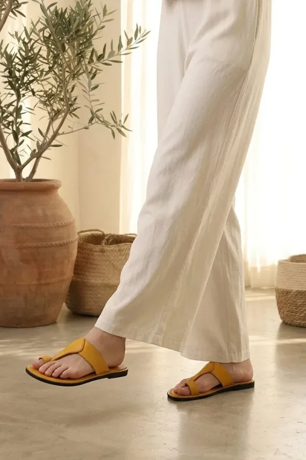 Montagu Square Kolhapuri Sandals – Yellow – view 1