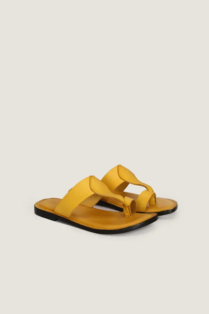 Montagu Square Kolhapuri Sandals – Yellow – view 4
