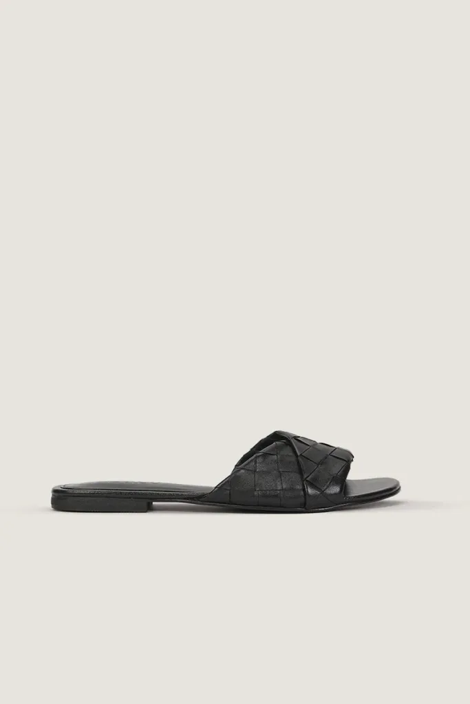 Sloane Square Leather Flat Mules – Black – view 2