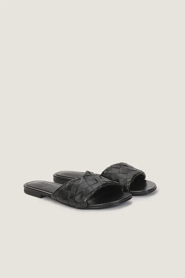 Sloane Square Leather Flat Mules – Black – view 3