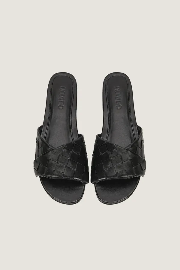 Sloane Square Leather Flat Mules – Black – view 4