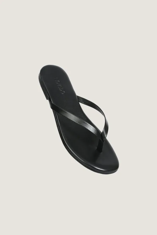 Tavistock Square Leather Flip Flops – Black – view 2