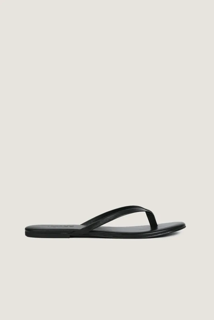 Tavistock Square Leather Flip Flops – Black – view 3