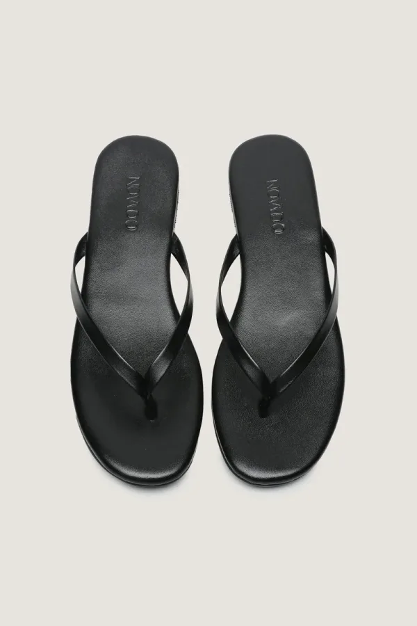 Tavistock Square Leather Flip Flops – Black – view 5