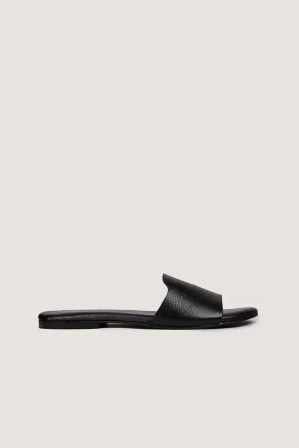 Woburn Square Leather Slides – Black – view 1