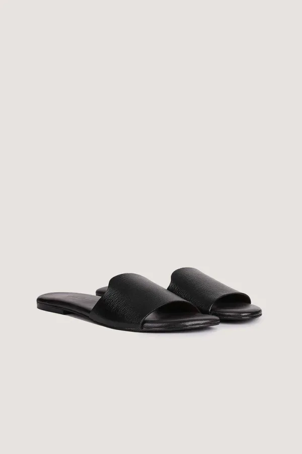 Woburn Square Leather Slides – Black – view 2