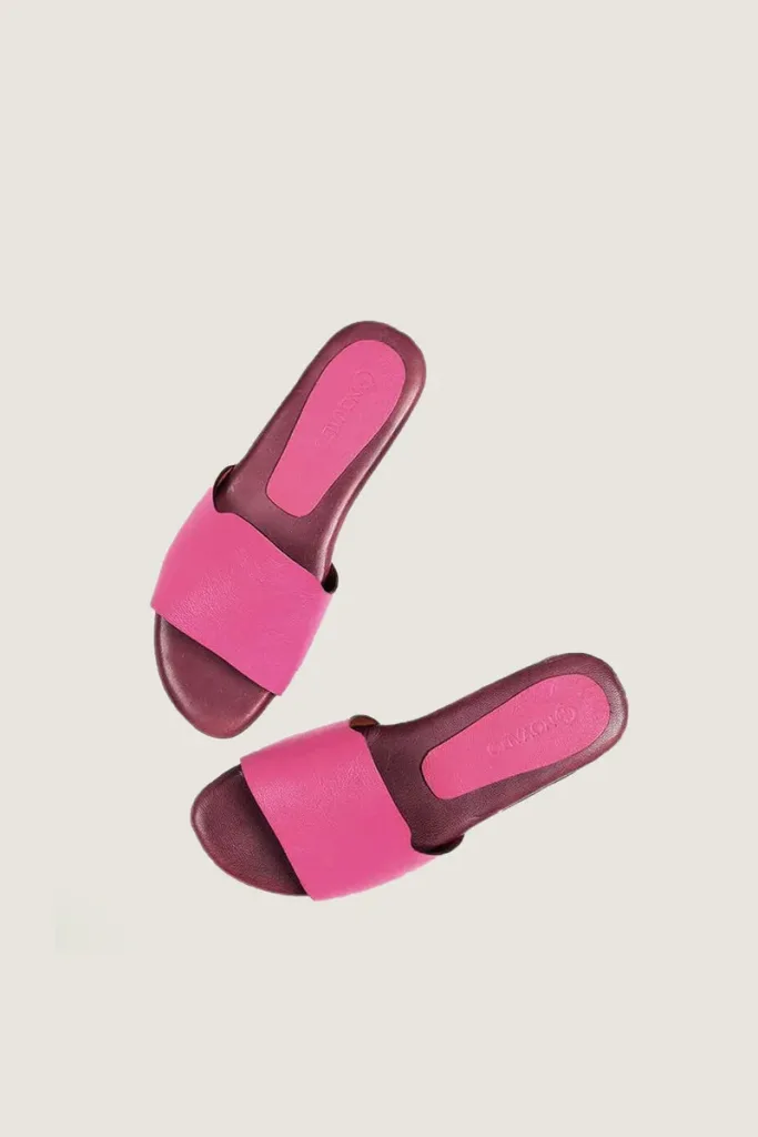 Woburn Square Leather Slides – Fuchsia – view 1