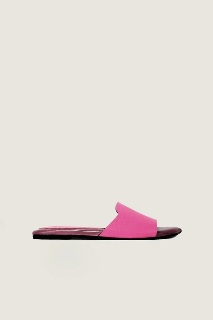 Woburn Square Leather Slides – Fuchsia – view 2