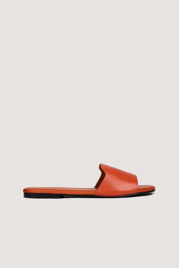 Woburn Square Leather Slides – Orange – view 2