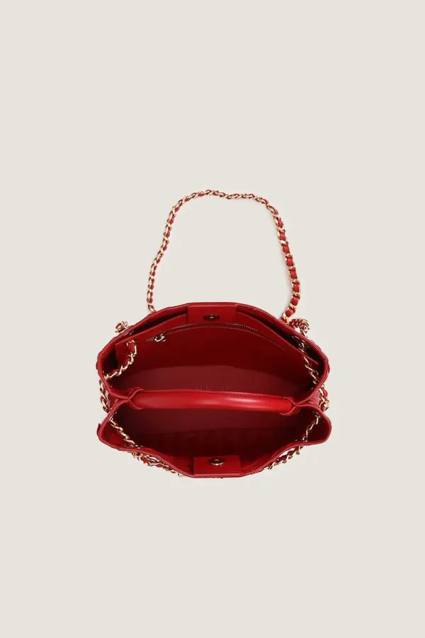 Abingdon Small Chain Leather Shoulder Bag – Red – view 1