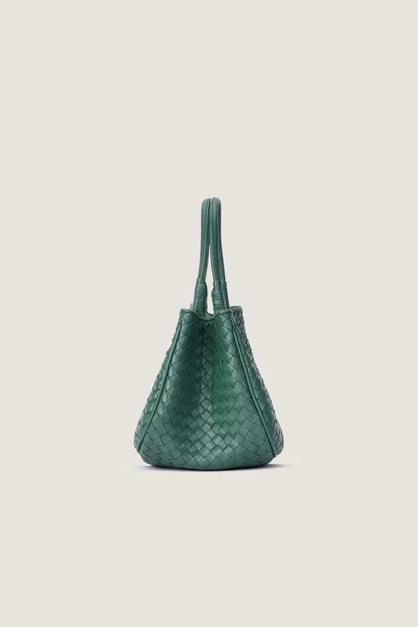 Charlotte Basket Leather Shoulder Bag – Emerald Green – view 2