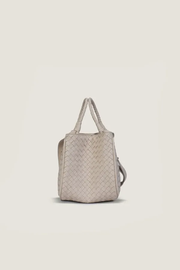 Charlotte Basket Leather Shoulder Bag – Off White – view 2