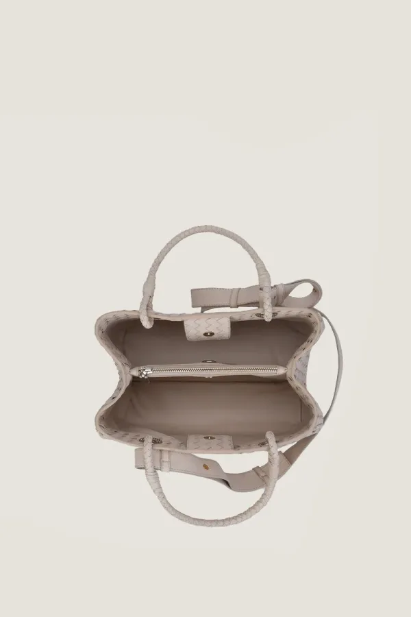 Charlotte Basket Leather Shoulder Bag – Off White – view 4