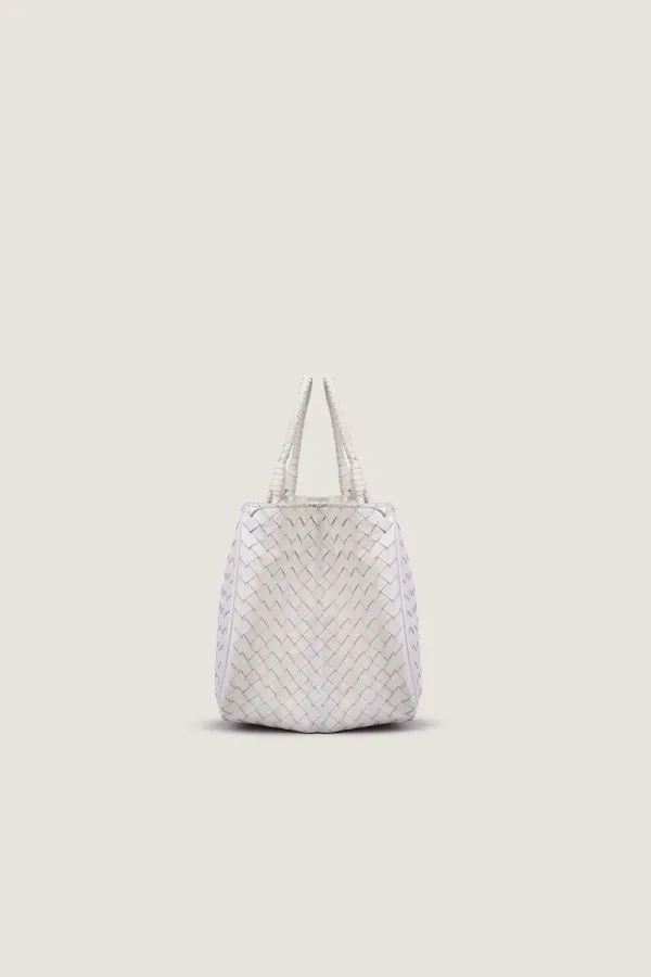 Charlotte Basket Leather Shoulder Bag – White – view 2