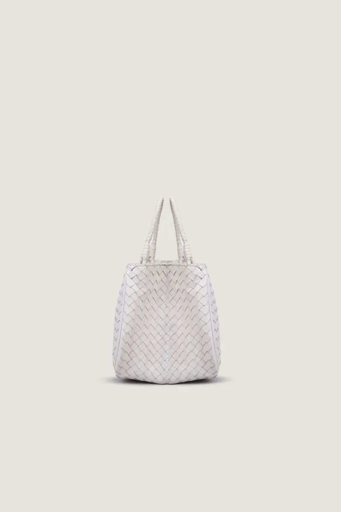 Charlotte Basket Leather Shoulder Bag – White – view 2
