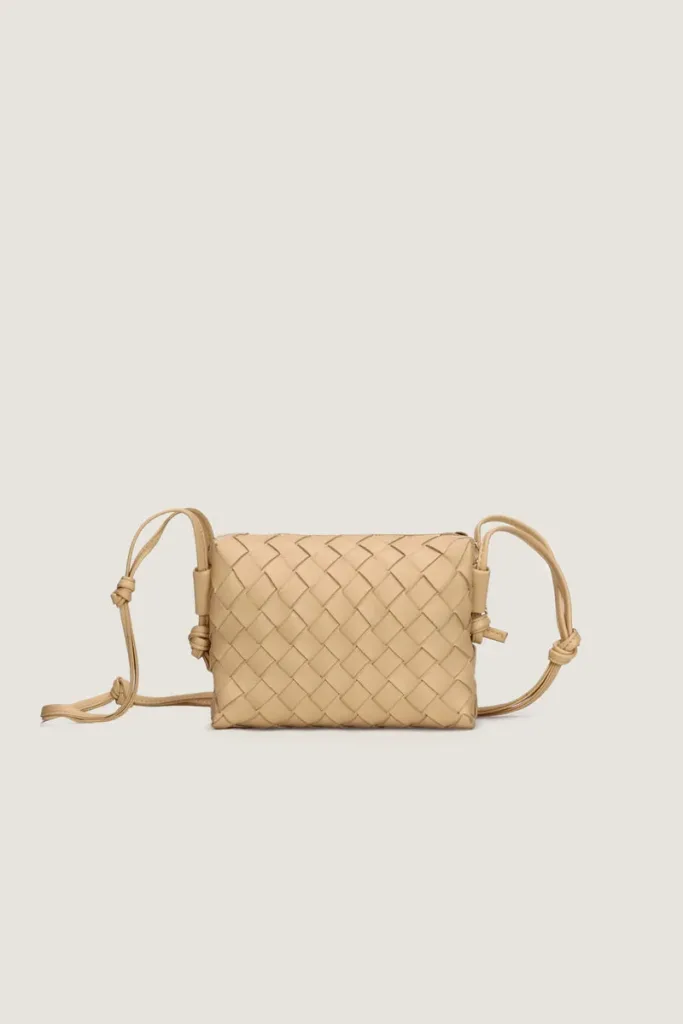 Davies Mini Camera Leather Crossbody Bag – Beige – view 1