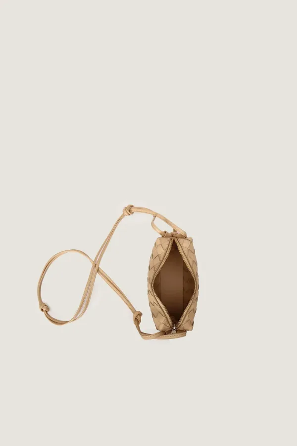 Davies Mini Camera Leather Crossbody Bag – Beige – view 2