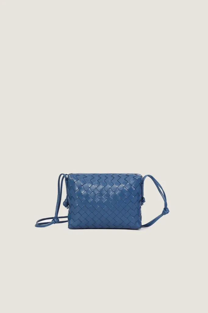 Davies Mini Camera Leather Crossbody Bag – Blue – view 1