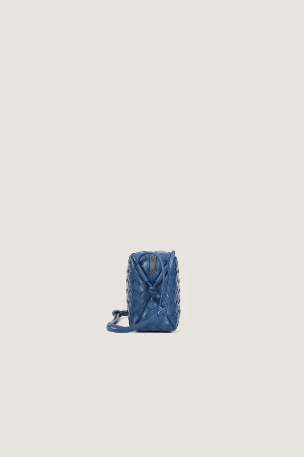 Davies Mini Camera Leather Crossbody Bag – Blue – view 3