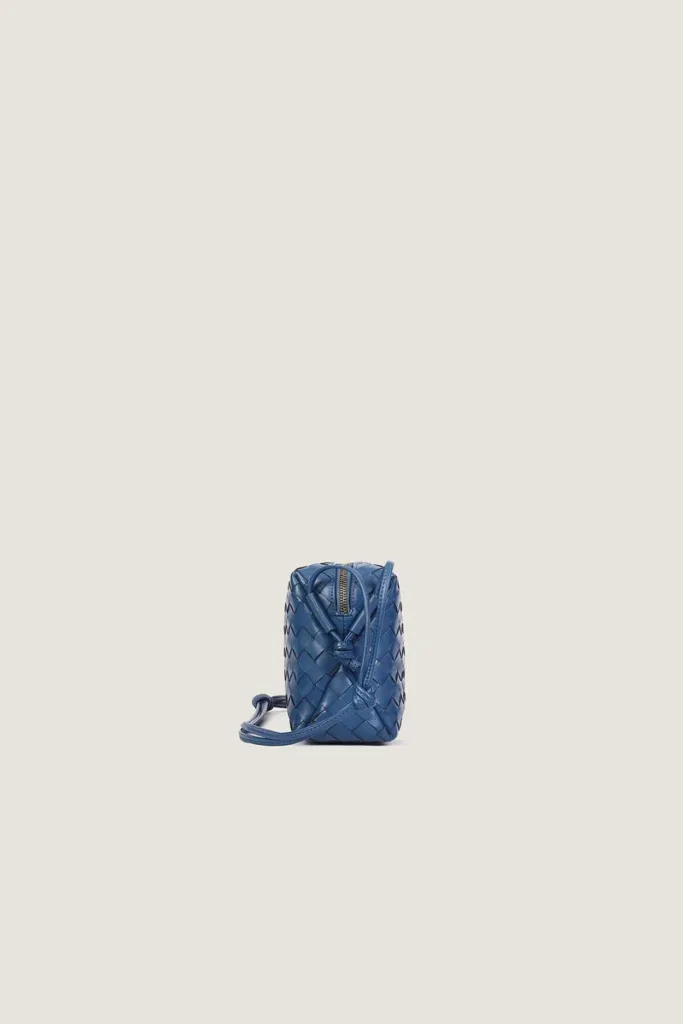 Davies Mini Camera Leather Crossbody Bag – Blue – view 3