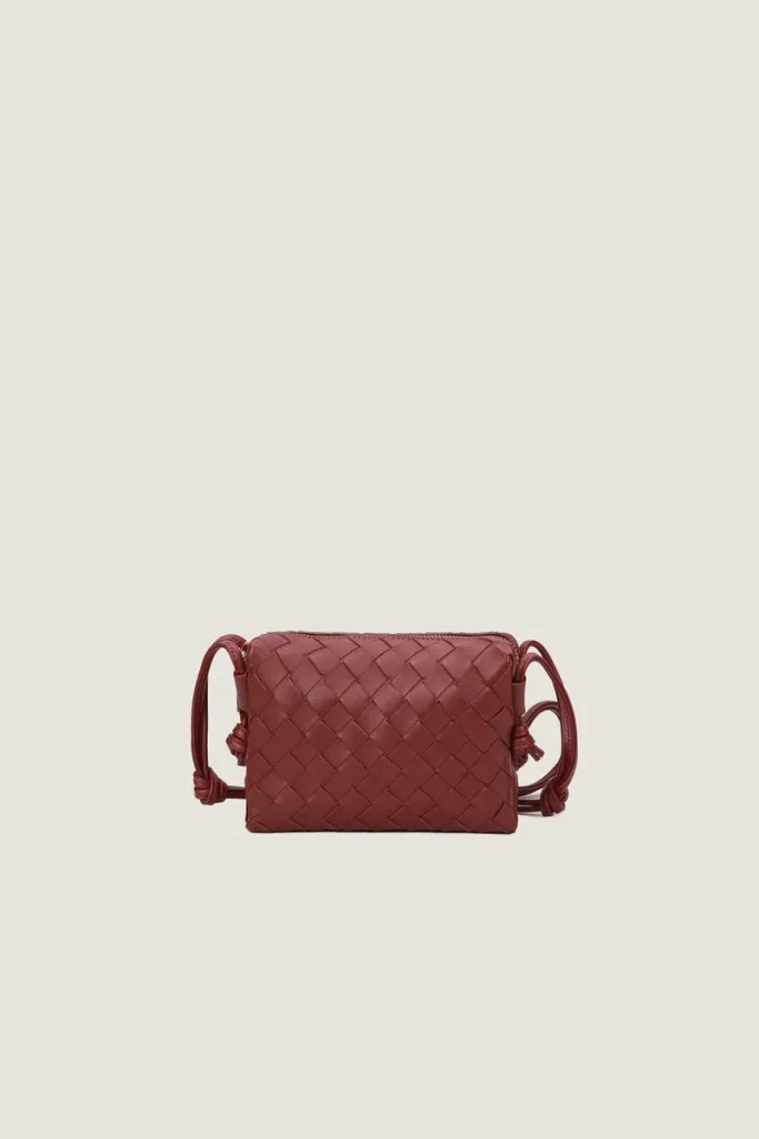 Davies Mini Camera Leather Crossbody Bag – Burgundy – view 1