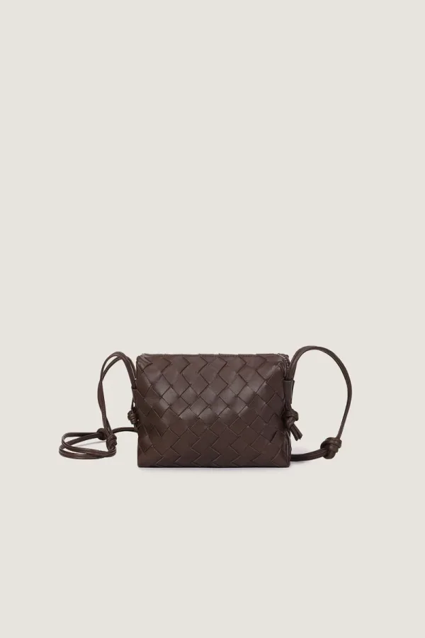 Davies Mini Camera Leather Crossbody Bag – Chocolate Brown – view 1