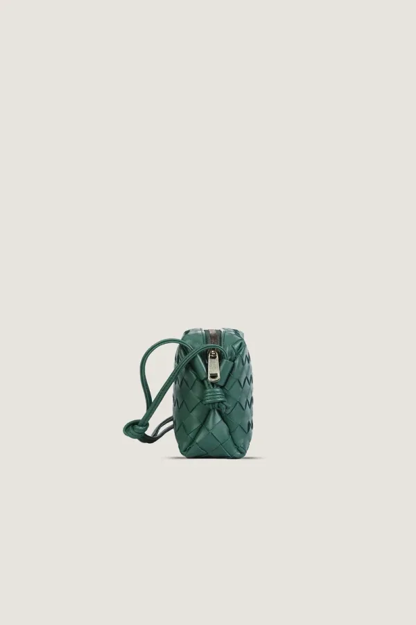 Davies Mini Camera Leather Crossbody Bag – Emerald Green – view 3