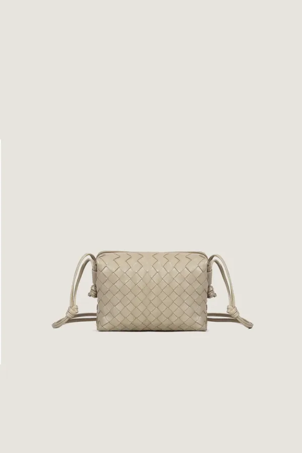 Davies Mini Camera Leather Crossbody Bag – Light Grey – view 1