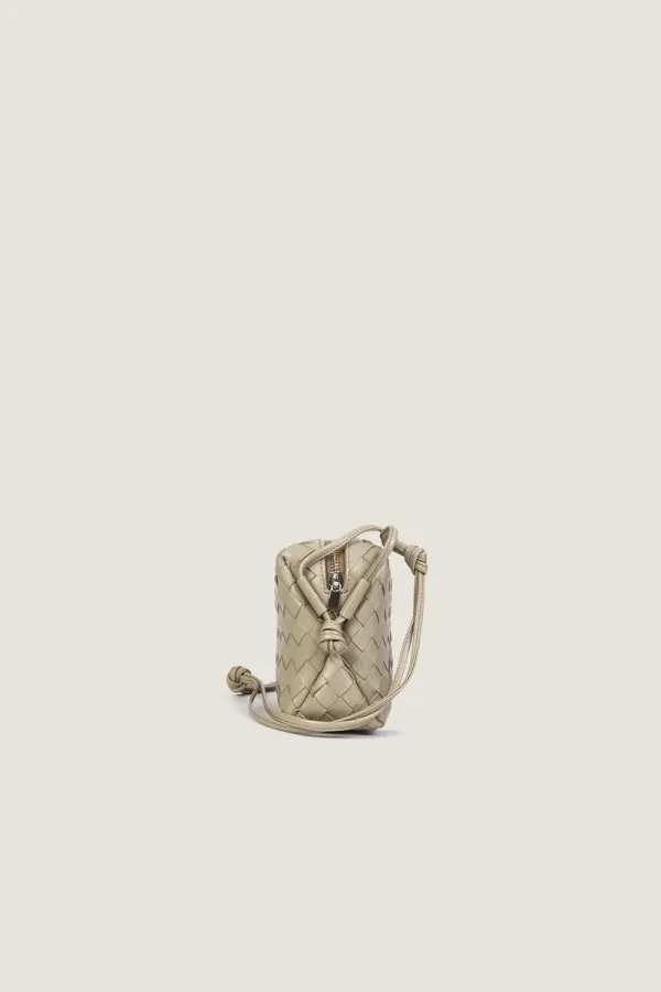Davies Mini Camera Leather Crossbody Bag – Light Grey – view 2