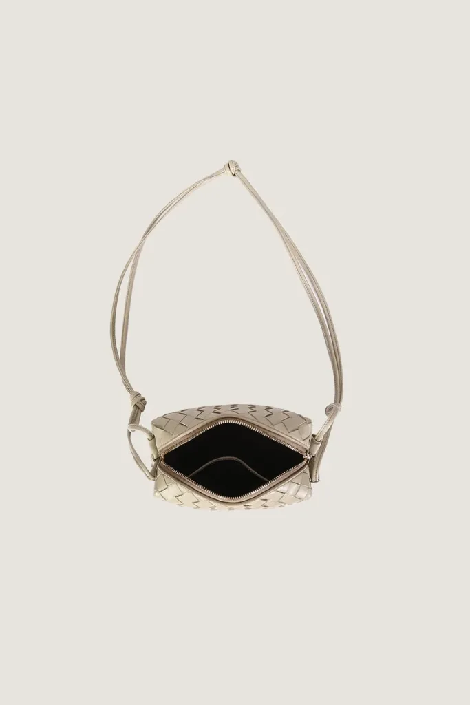 Davies Mini Camera Leather Crossbody Bag – Light Grey – view 3