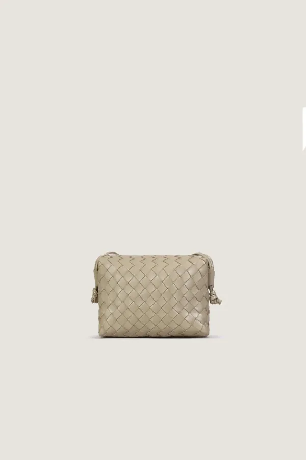 Davies Mini Camera Leather Crossbody Bag – Light Grey – view 4