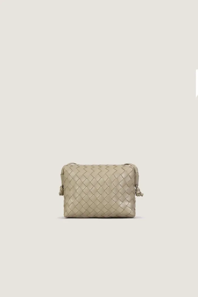 Davies Mini Camera Leather Crossbody Bag – Light Grey – view 4