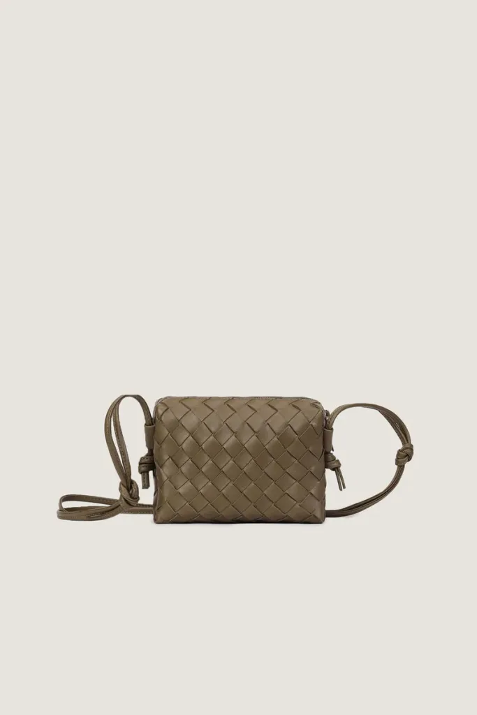 Davies Mini Camera Leather Crossbody Bag – Olive – view 1