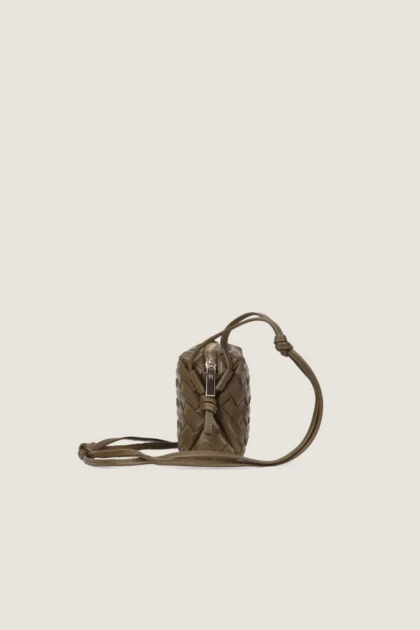 Davies Mini Camera Leather Crossbody Bag – Olive – view 3