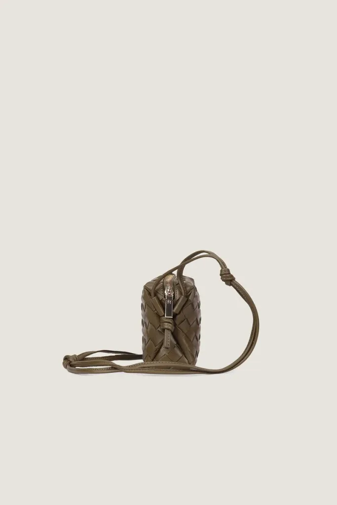 Davies Mini Camera Leather Crossbody Bag – Olive – view 3