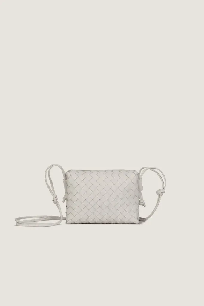 Davies Mini Camera Leather Crossbody Bag – White – view 1
