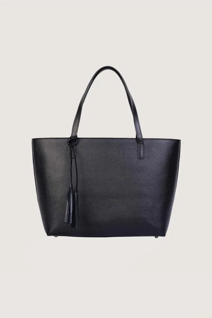 Dering Leather Tote Bag – Black – view 1
