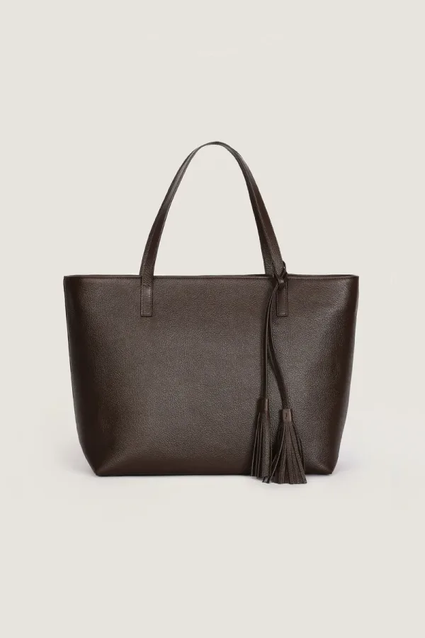 Dering Leather Tote Bag – Chocolate Brown – view 1