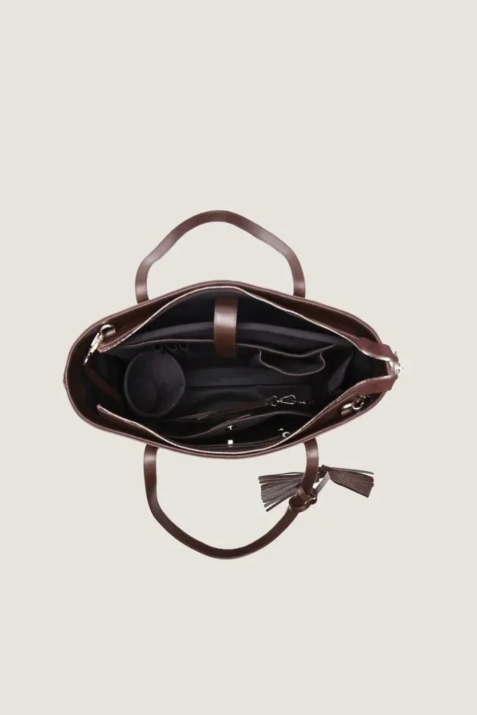 Dering Leather Tote Bag – Chocolate Brown – view 4